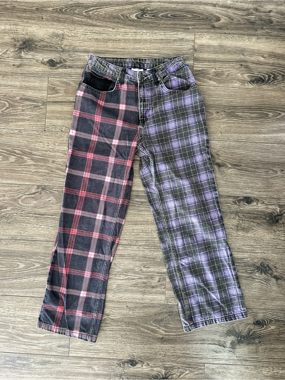 The Ragged Priest Jekyl Mix Check Dad Jeans - Picture 3 of 4